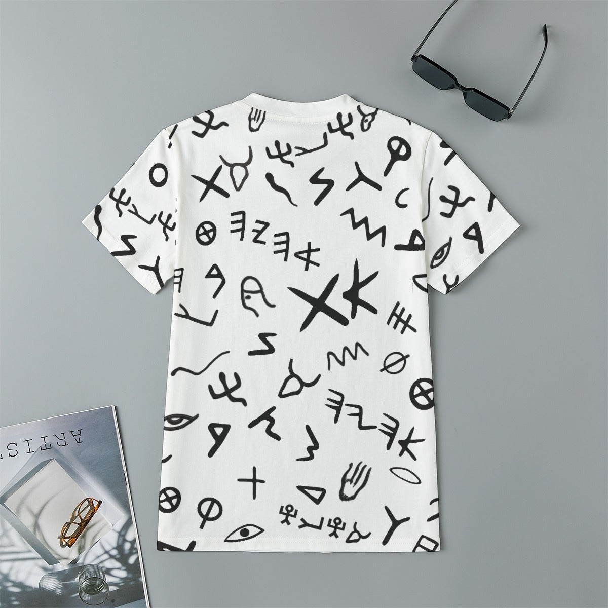 Kid's AHAYAH Ancient Paleo Phoenician Pictograph Alphabet Pattern T-Shirt