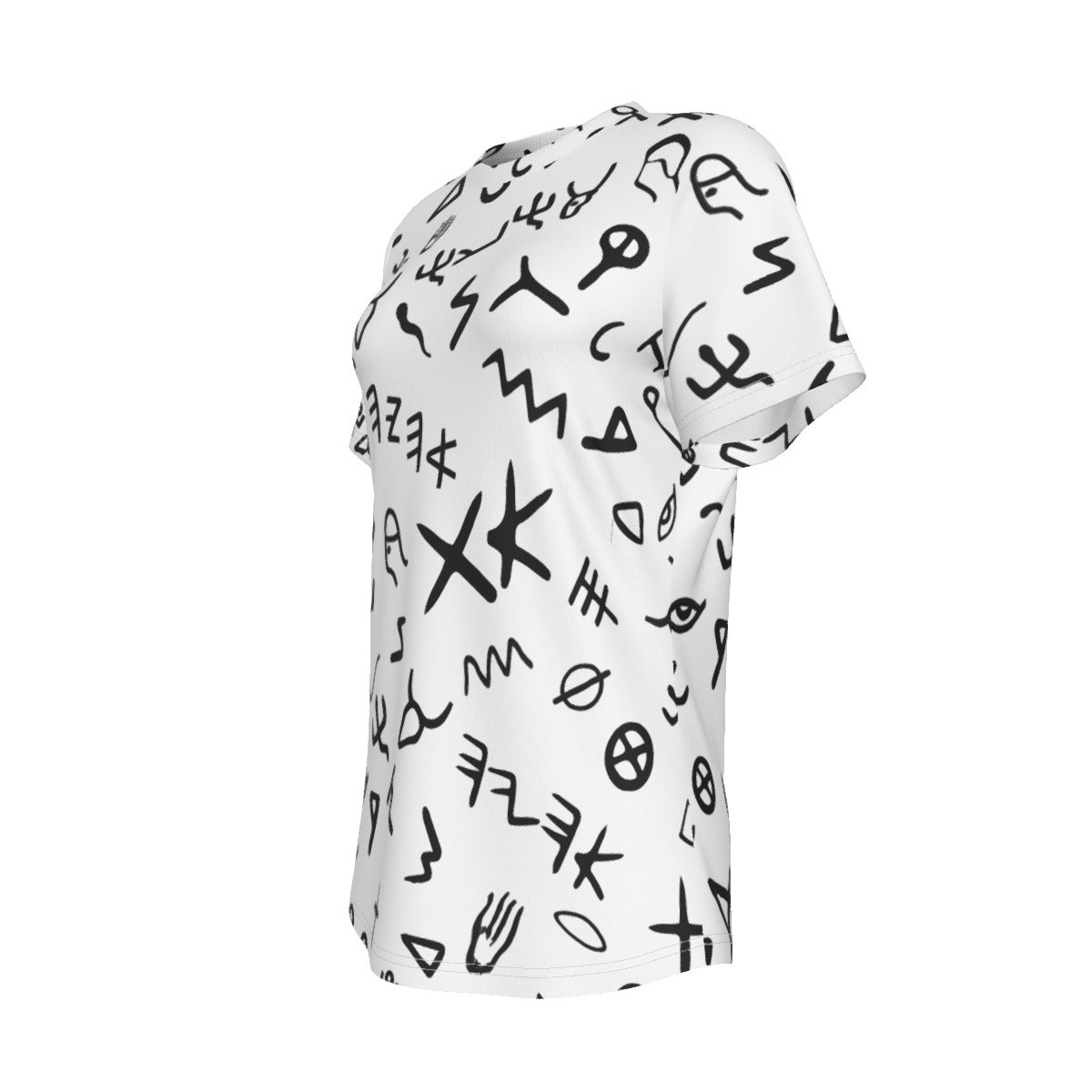 AHAYAH Ancient Paleo Phoenician Pictograph Alphabet Pattern O Neck T-Shirt