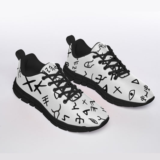 AHAYAH Ancient Paleo Phoenician Pictograph Alphabet Pattern Sports Shoes