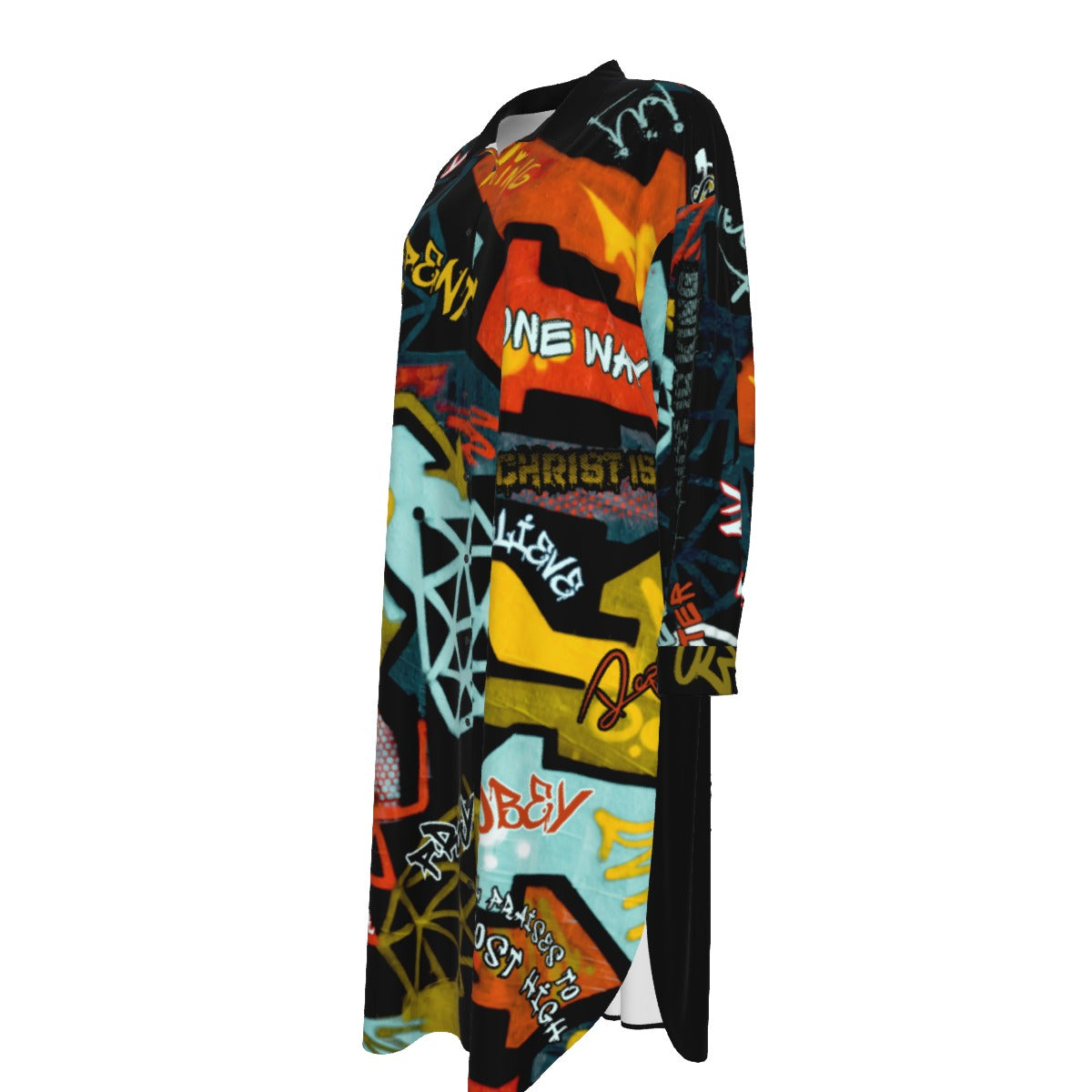 GRAFFITI GOD Long Sleeve Shirt Dress