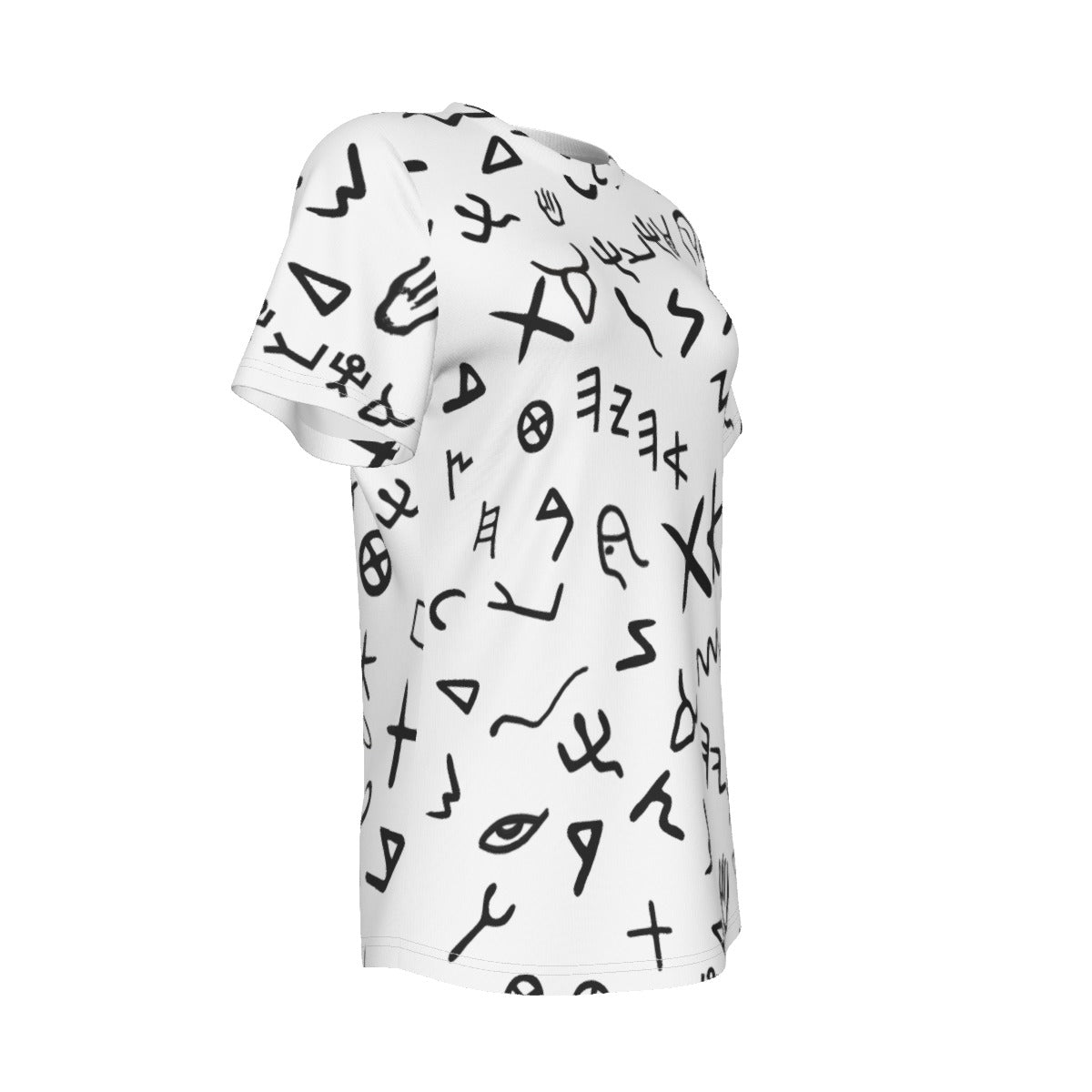 AHAYAH Ancient Paleo Phoenician Pictograph Alphabet Pattern O Neck T-Shirt