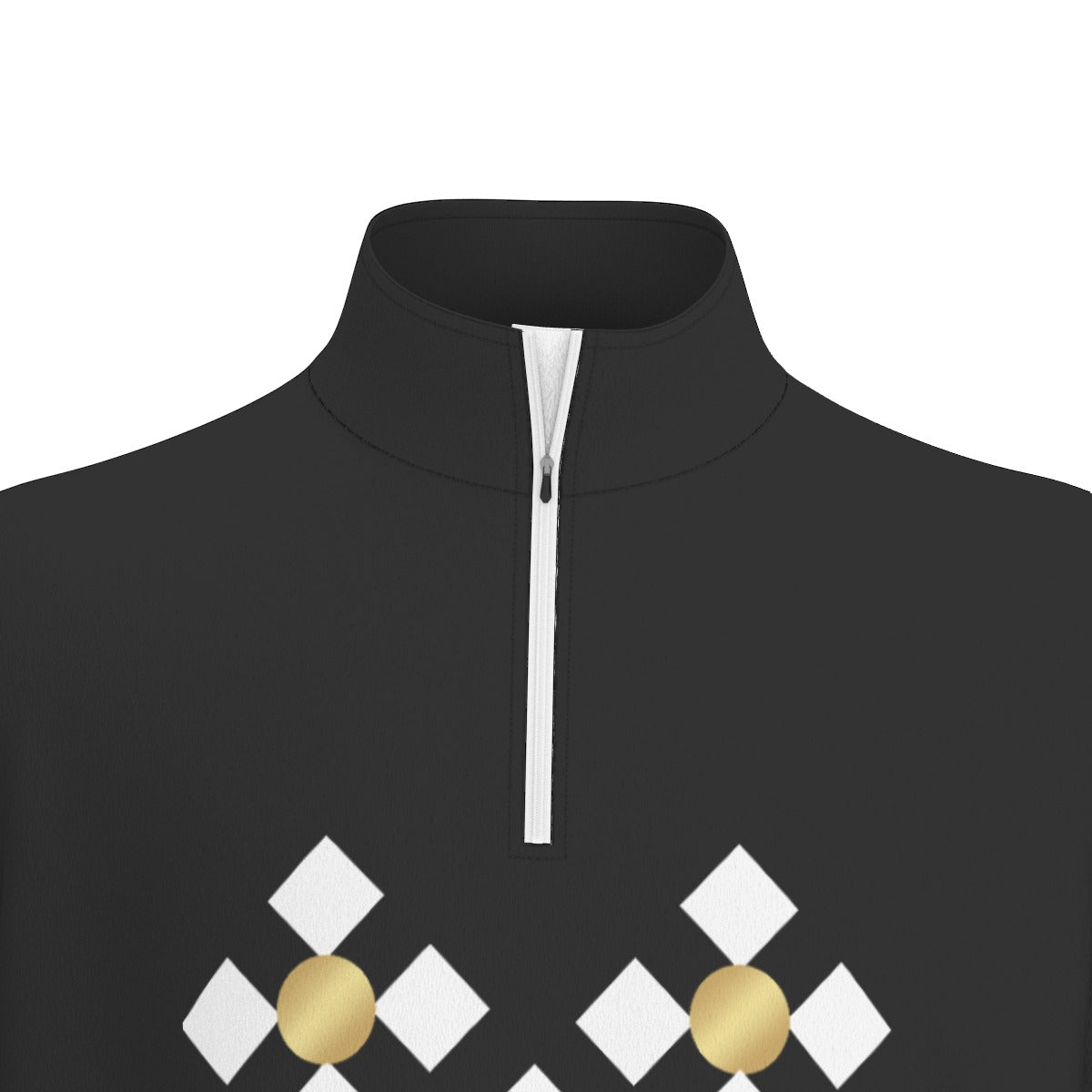 Men's AHAYAH Black Sports Collar Long Sleeve Jersey