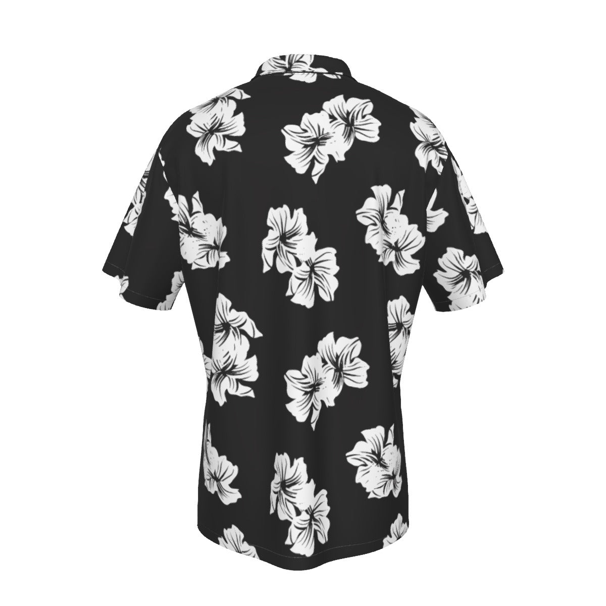 BLESSED 1 John 2:27 Black and White Floral Print Hawaiin Button Shirt With Pocket