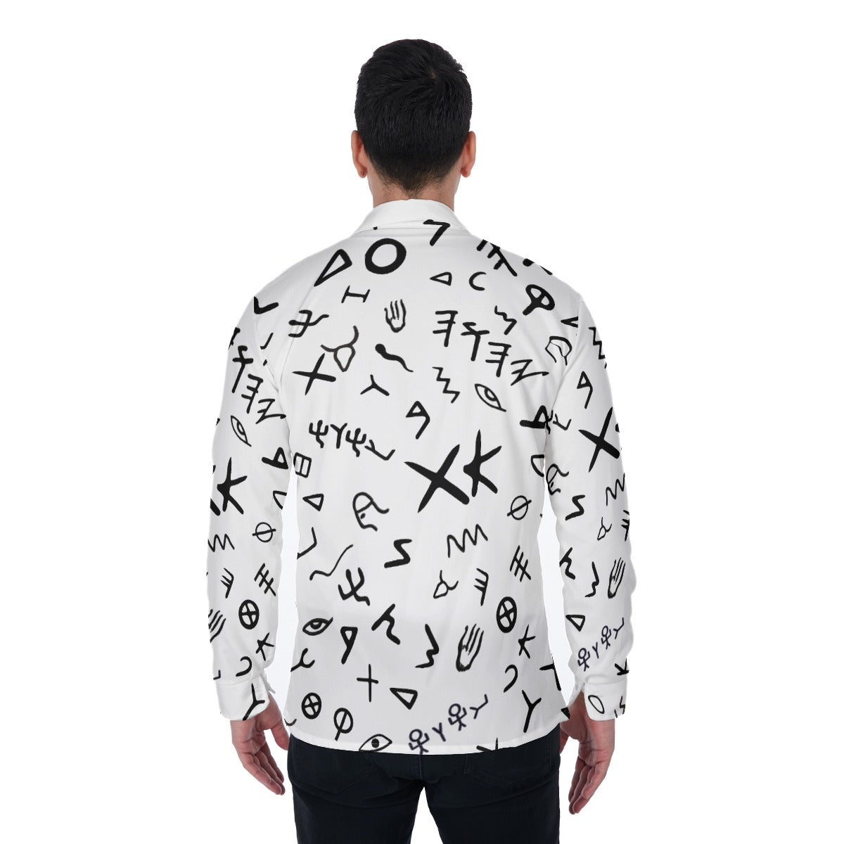 YAHUAH Ancient Paleo Phoenician Pictograph Alphabet Pattern Long Sleeve Shirt