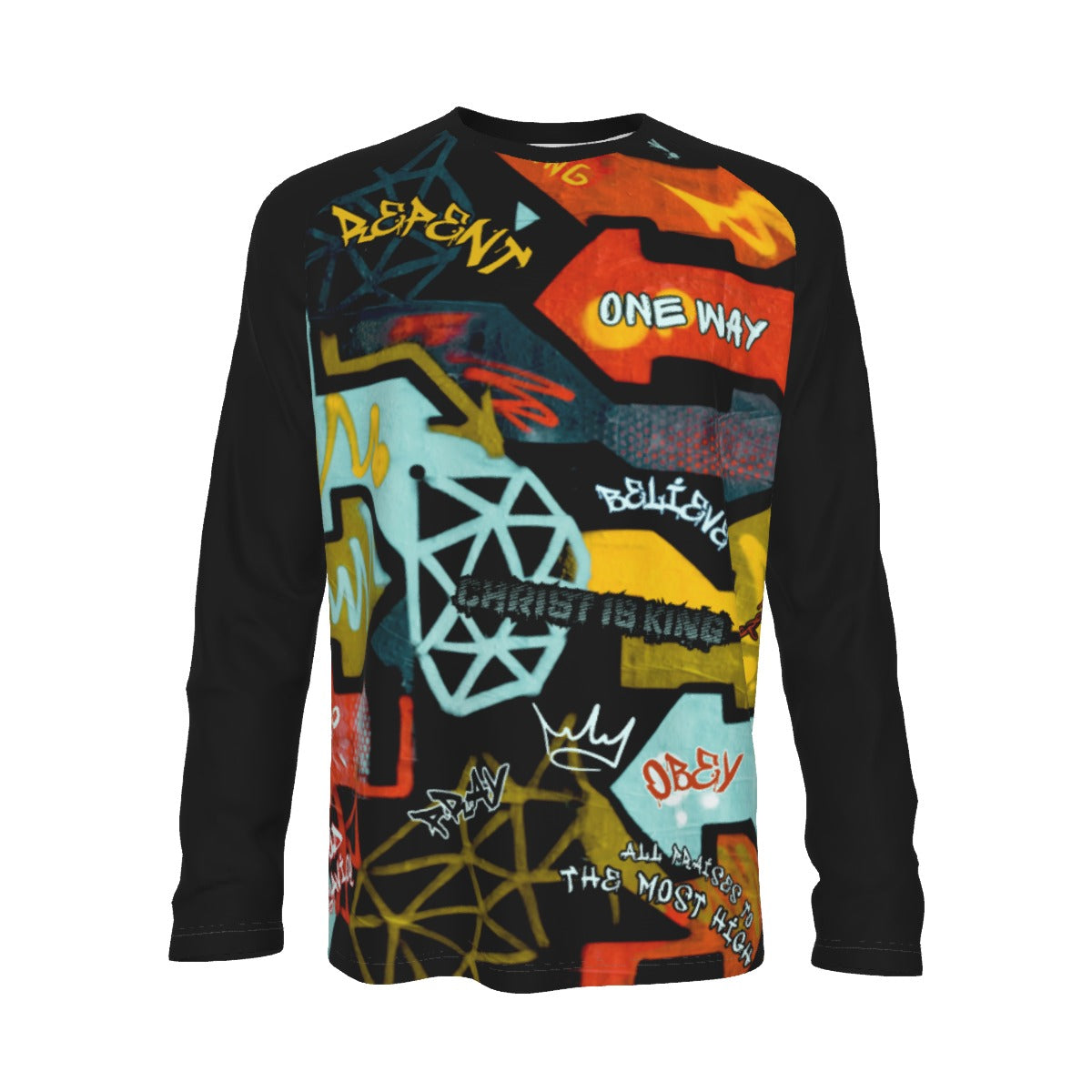 GRAFFITI GOD Long Sleeve Cotton T Shirt