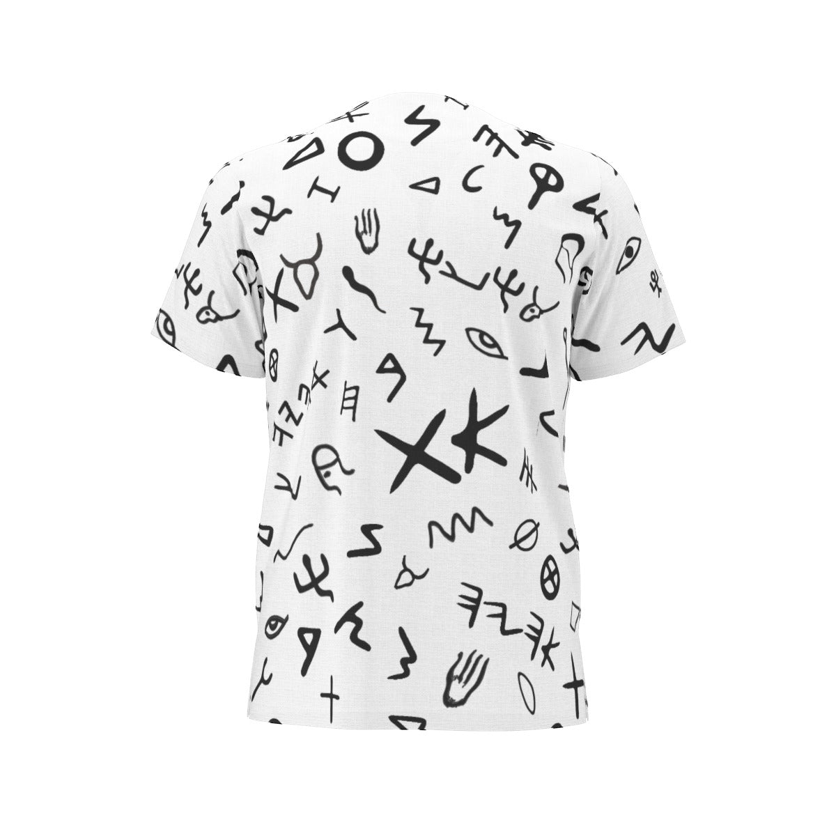 Men's AHAYAH Ancient Paleo Phoenician Pictograph Alphabet Pattern Dashiki Shirt