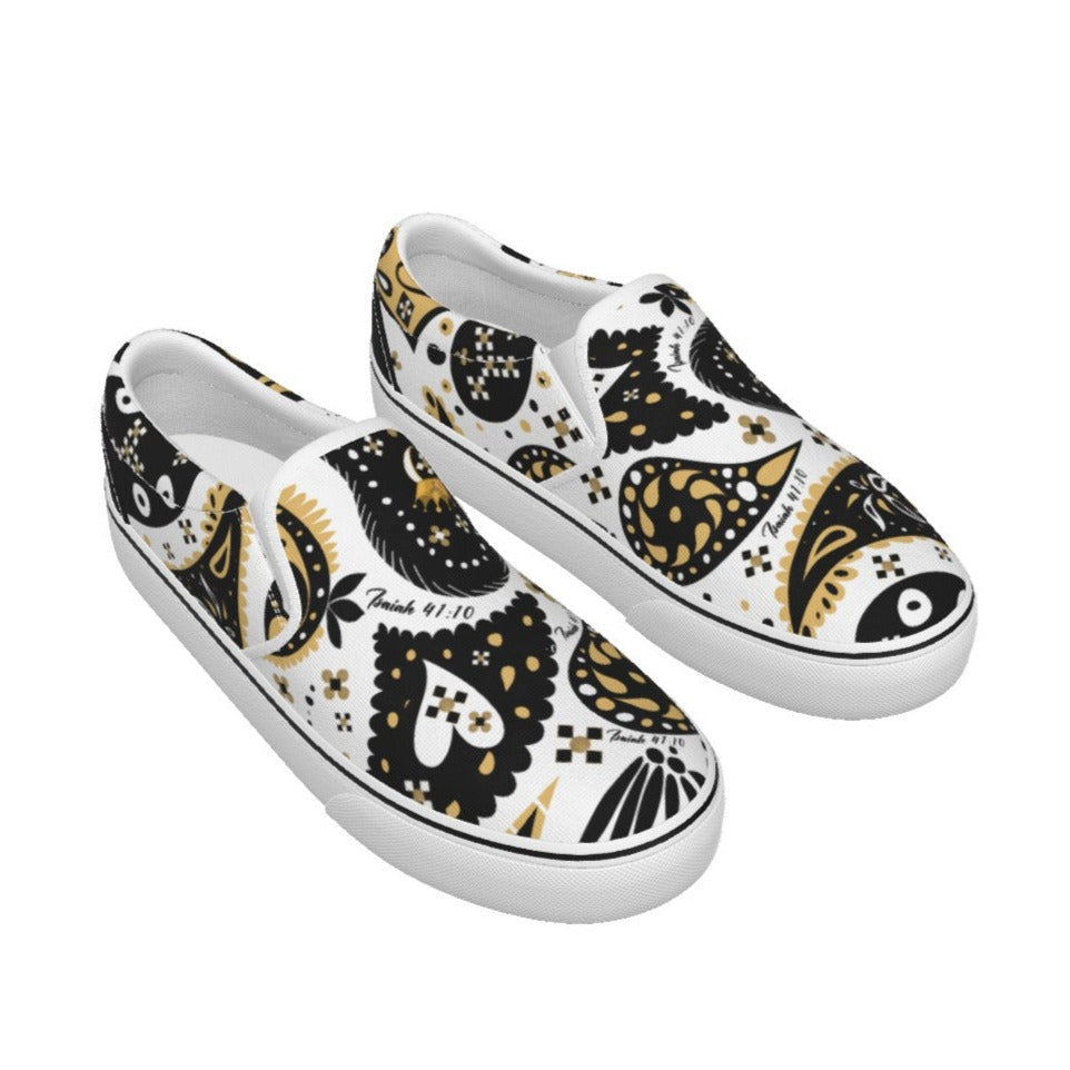 Men's ISAIAH 41:10 Paisley Slip On Canvas Sneakers