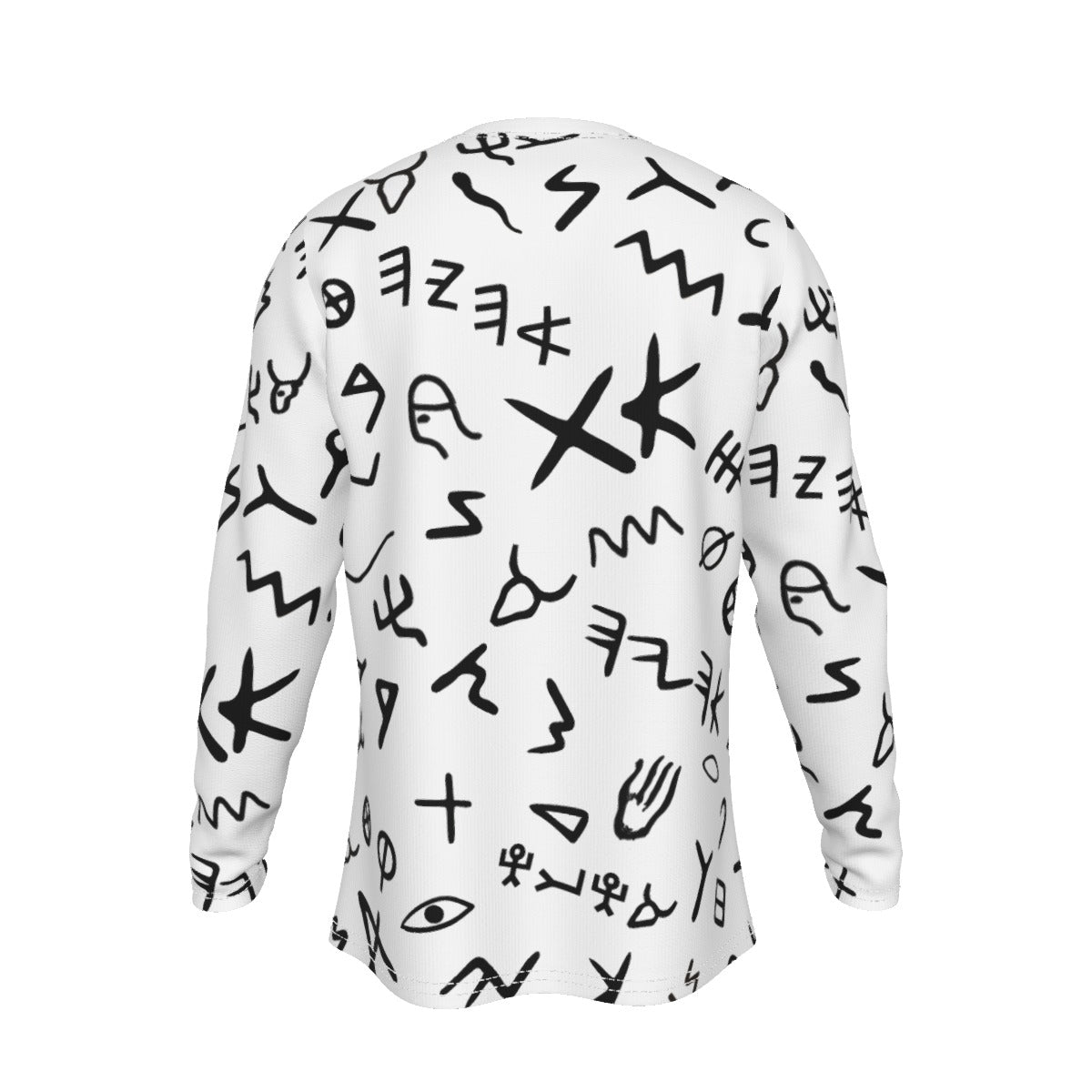 AHAYAH Ancient Paleo Phoenician Pictograph Alphabet Pattern Long Sleeve T-Shirt