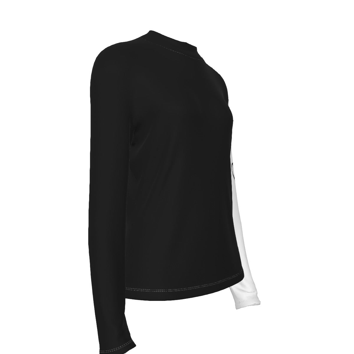 JESUS Sleeve Black and White Turtleneck Top