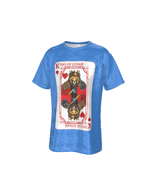 KING OF JUDAH KING OF HEARTS Blue Velvet T Shirt