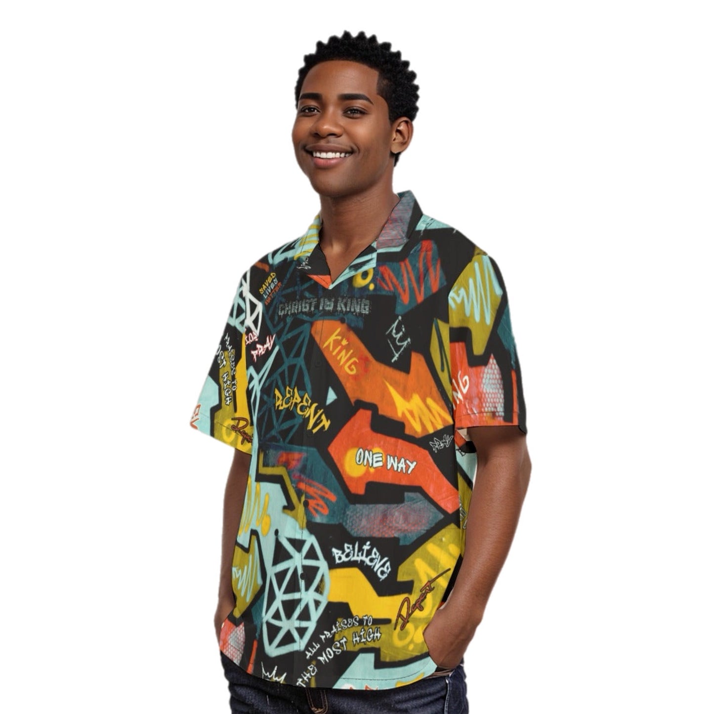 GRAFFITI GOD Regular Button Hawaiian Shirt