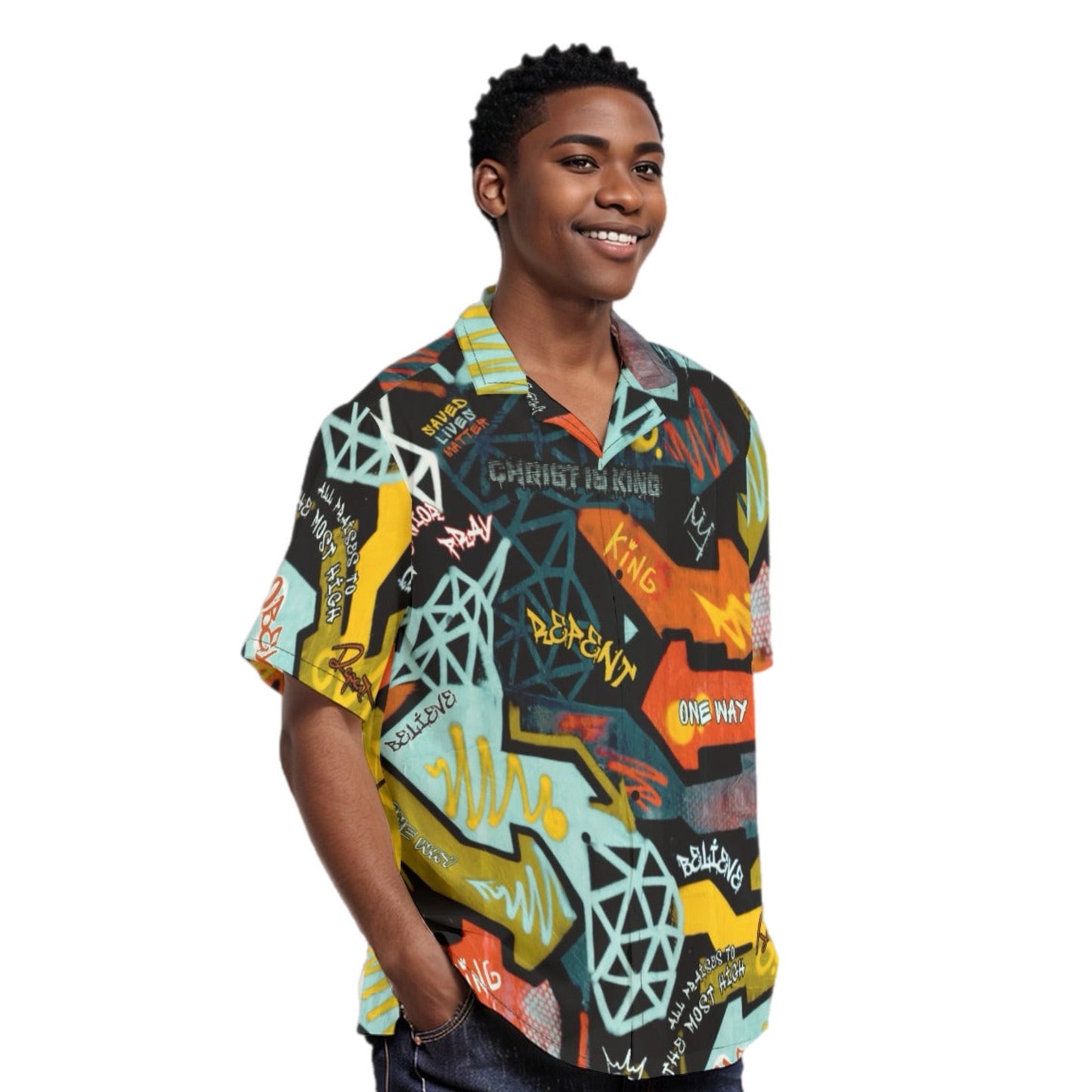 GRAFFITI GOD Regular Button Hawaiian Shirt