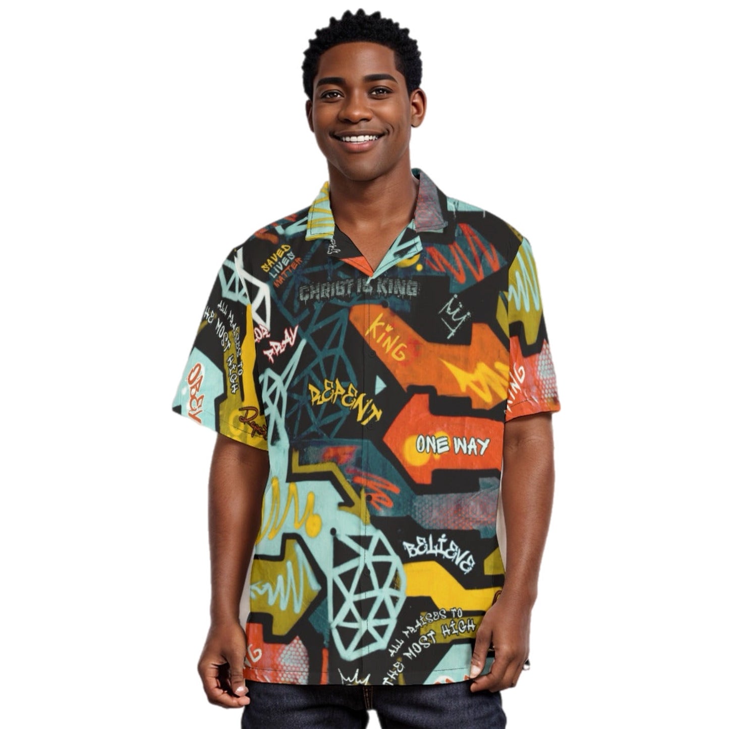 GRAFFITI GOD Regular Button Hawaiian Shirt