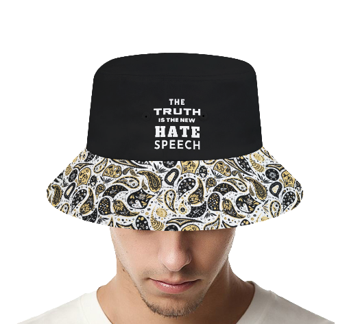 THE TRUTH IS THE NEW HATE SPEECH Black and Paisley Bucket Hat