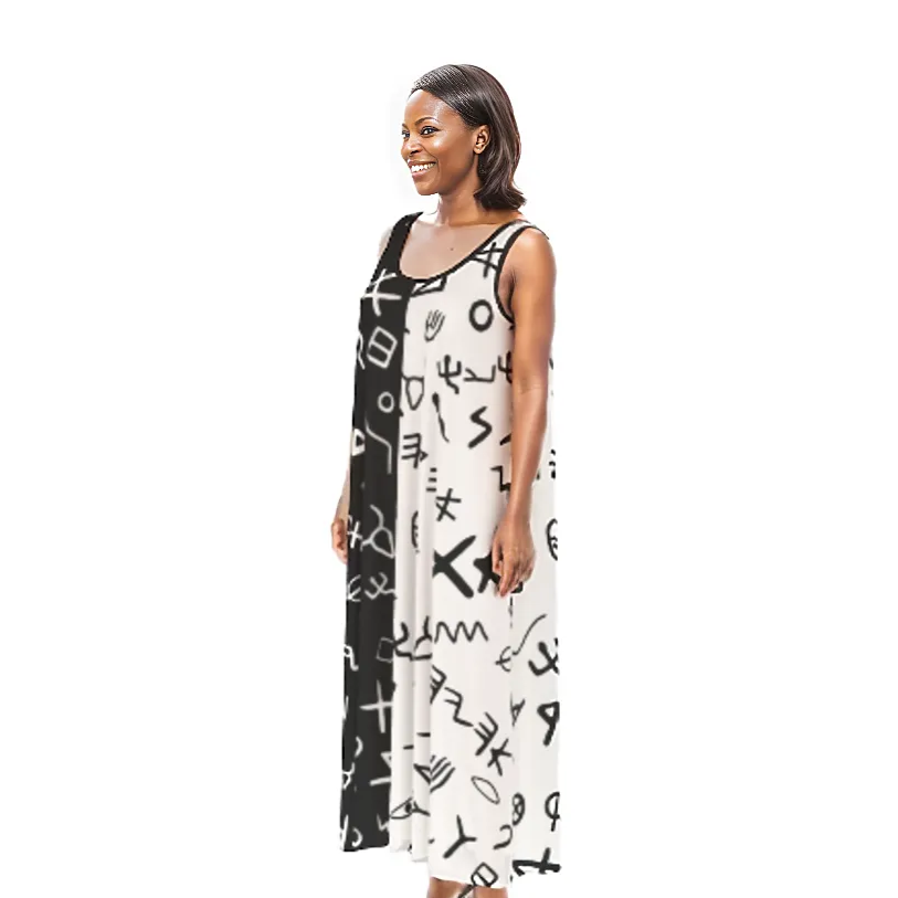 AHAYAH Ancient Paleo Phoenician Pictograph Alphabet Pattern Dress