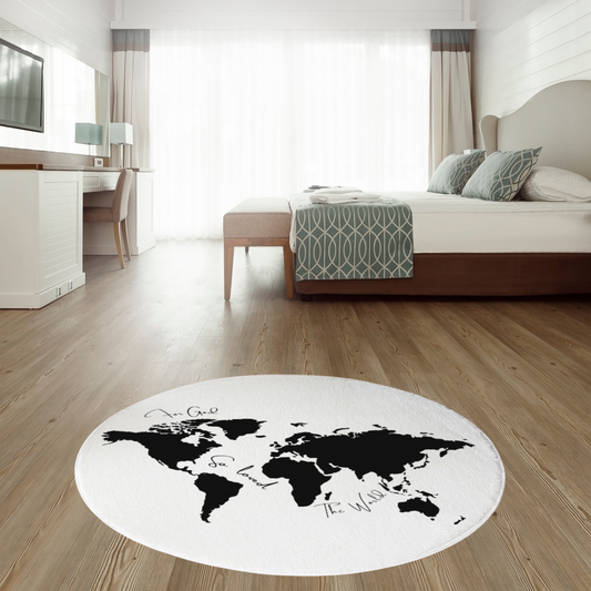 FOR GOD SO LOVED THE WORLD White Round Rug Mat