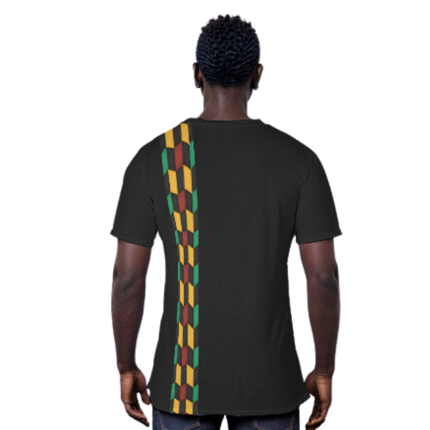 MODUPE OLUWA Colorful Pattern Black T Shirt