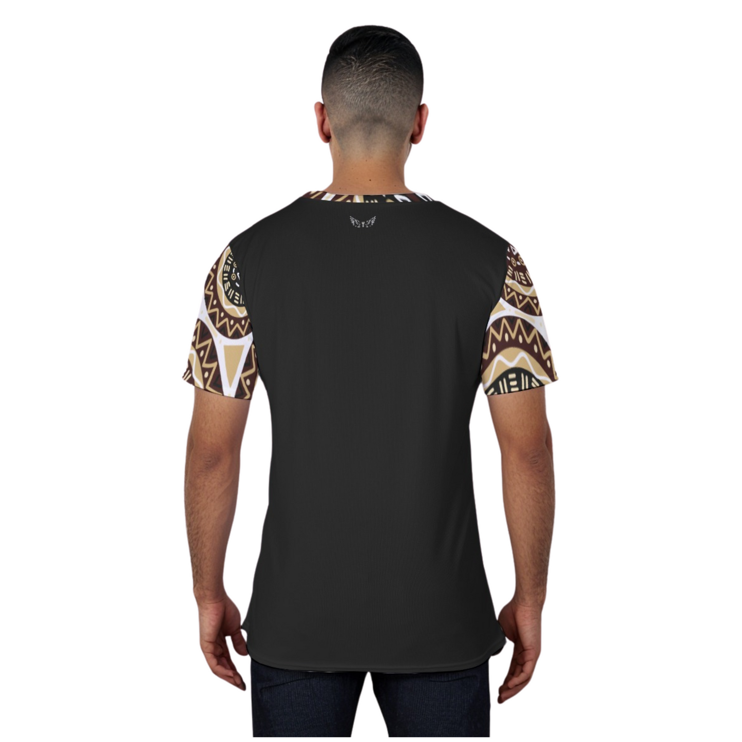 BLESSED TO BE BLESSED Unisex Ethnic Pattern Print Sleeve / Collar T Shirt