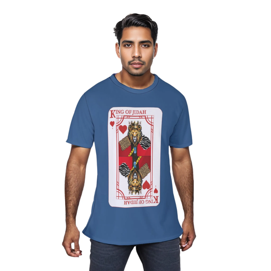 KING OF JUDAH HEARTS Blue T Shirt