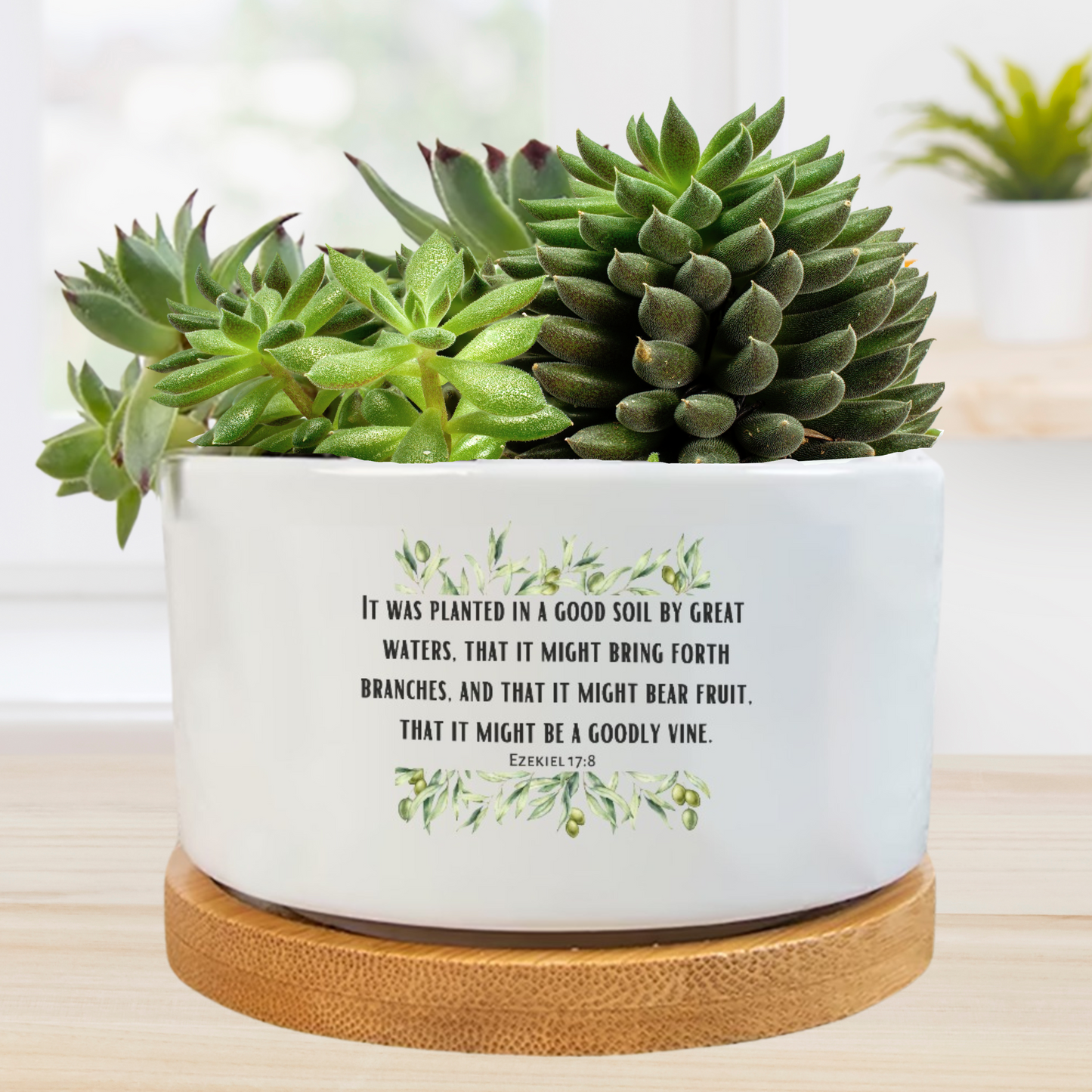 EZEKIEL 17:8 PLANTED IN GOOD SOIL Flower Pot