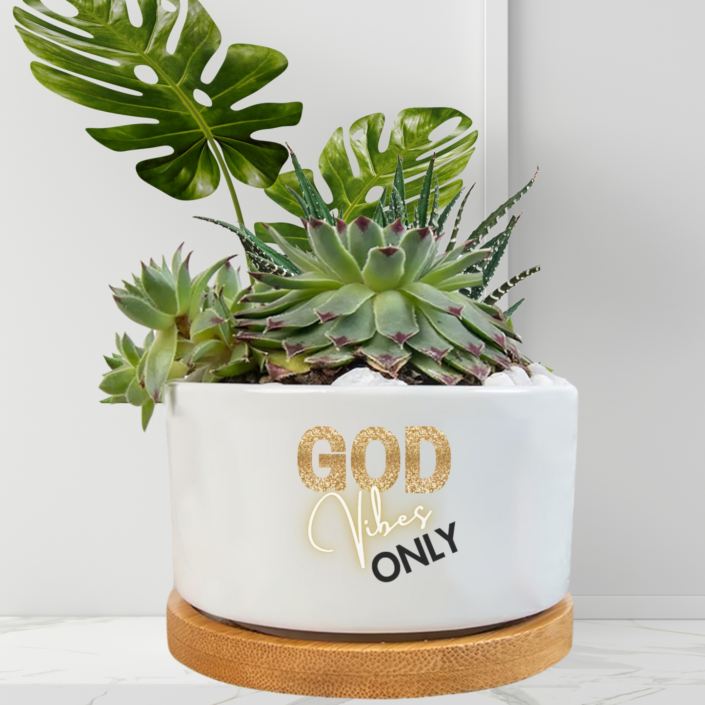 GOD VIBES ONLY Flower Pot