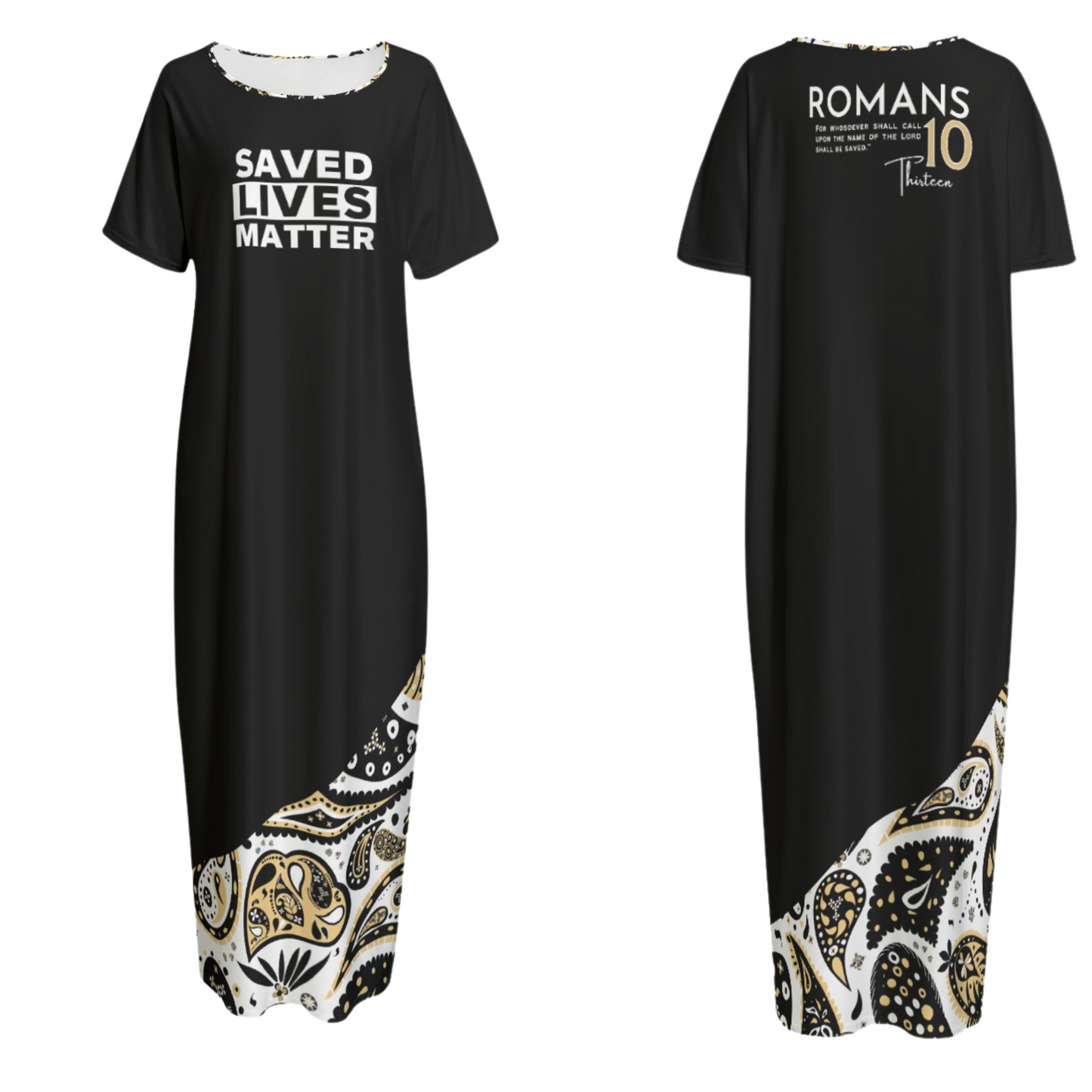 SAVED LIVES MATTER Romans 10:13 Long Gown Dress With Pockets