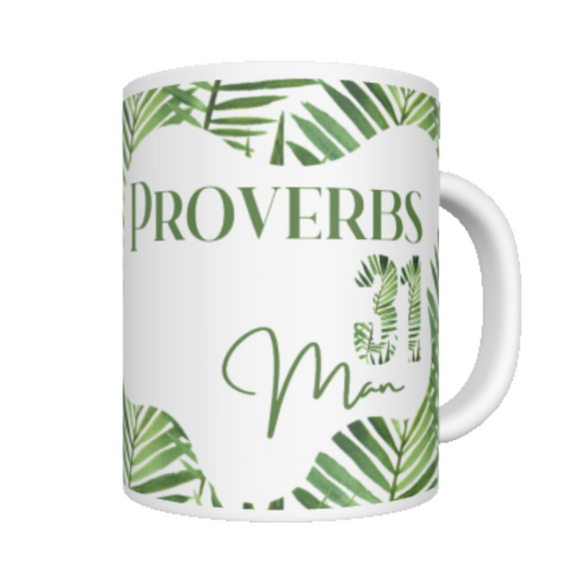 PROVERBS 31 Man Green Leaf Print Mug