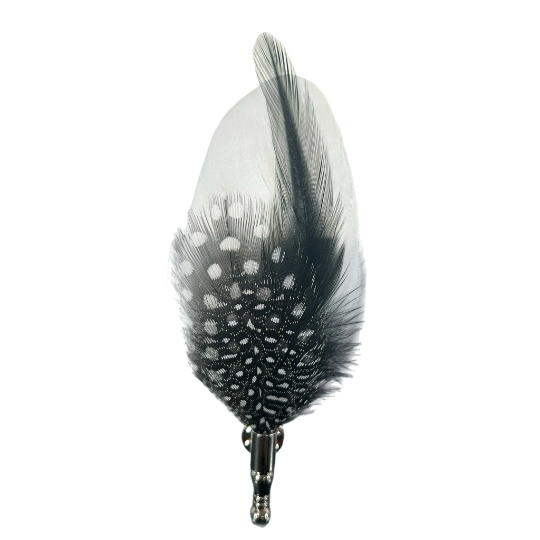 White and Black Feather Lapel Pin