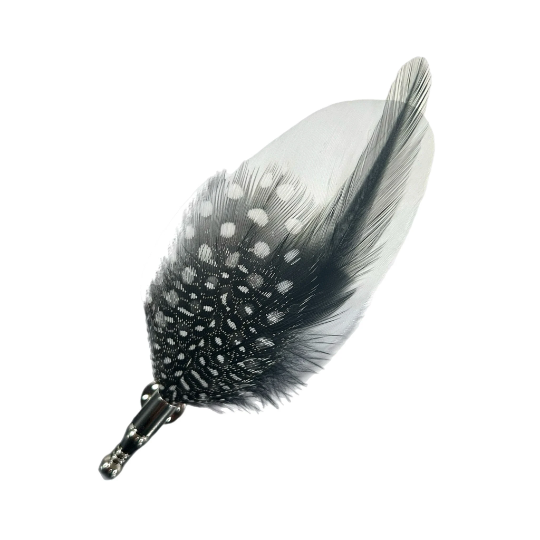 White and Black Feather Lapel Pin