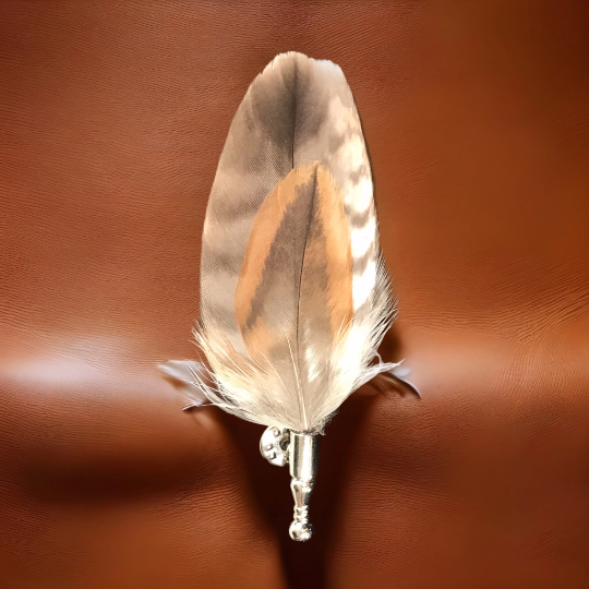 Buzzard Hawk Feather Lapel Pin