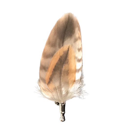 Buzzard Hawk Feather Lapel Pin