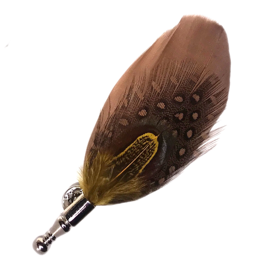 Brown and Yellow Feather Lapel Pin