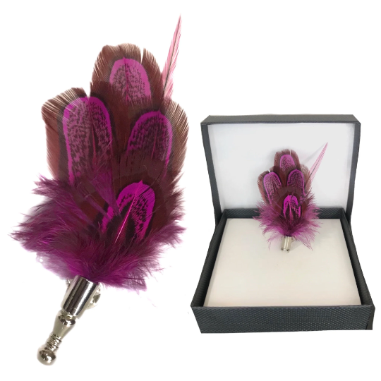 Pheasant Feather Lapel Pin (10 Colors)