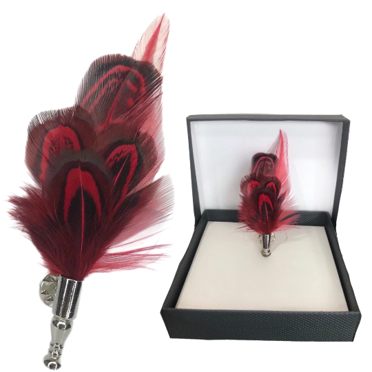 Pheasant Feather Lapel Pin (10 Colors)