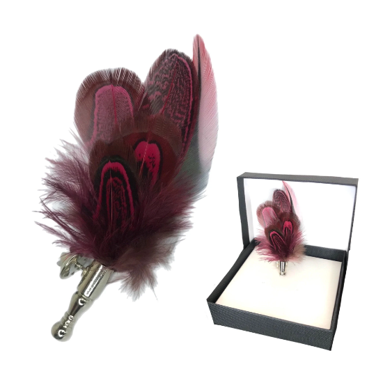 Pheasant Feather Lapel Pin (10 Colors)