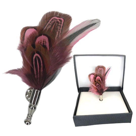 Pheasant Feather Lapel Pin (10 Colors)