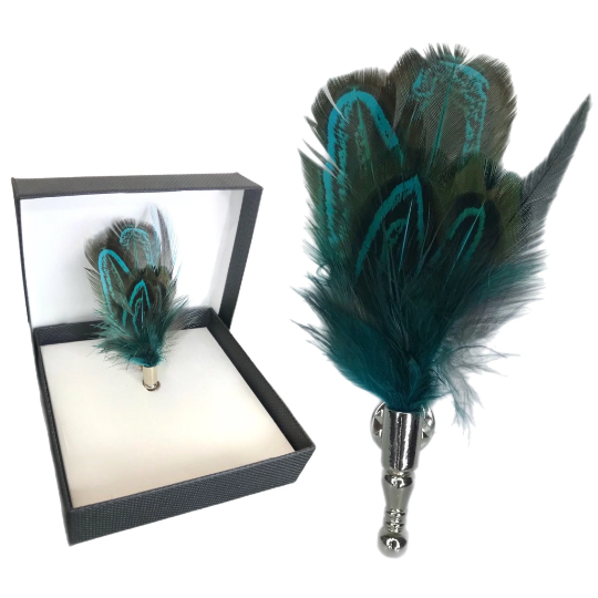 Pheasant Feather Lapel Pin (10 Colors)