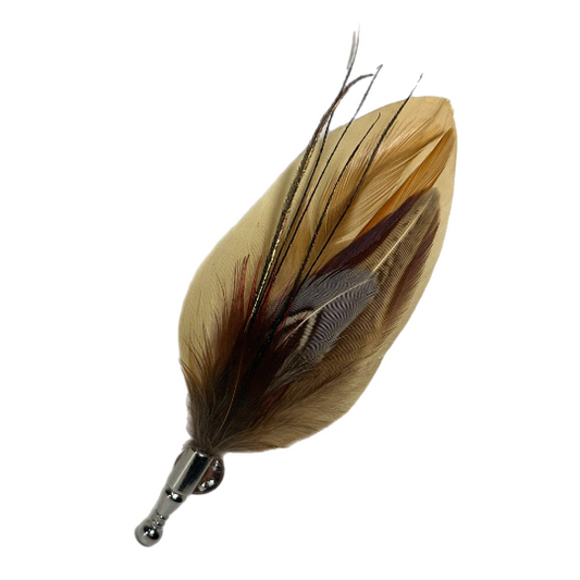 Tan and Brown Feather Lapel Pin