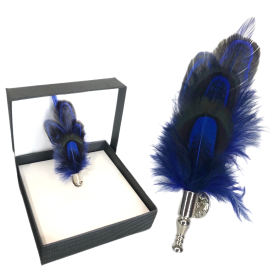 Pheasant Feather Lapel Pin (10 Colors)