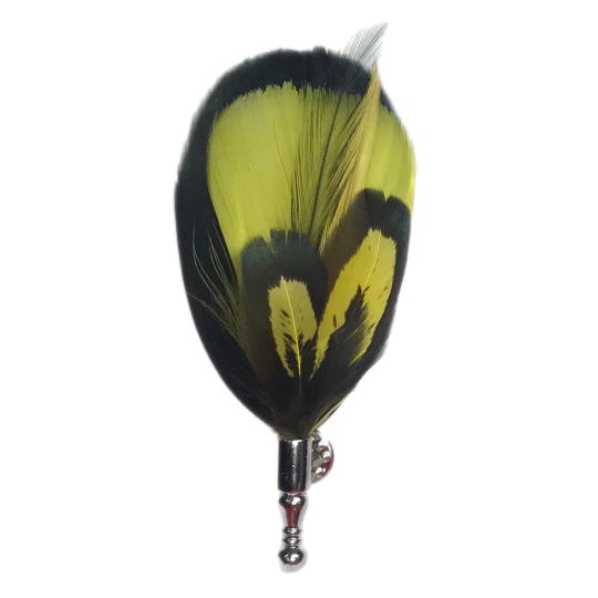 Black and Yellow Pheasant Feather Lapel Pin