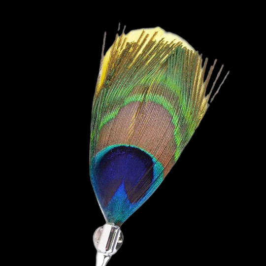 Peacock Feather Lapel Pins (Pick Your Own Color)