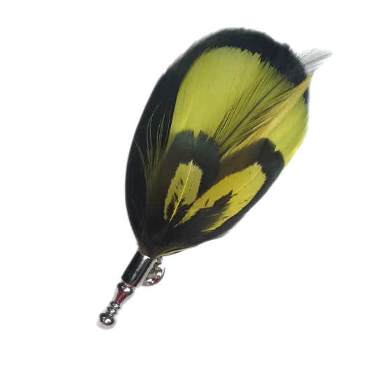 Black and Yellow Pheasant Feather Lapel Pin