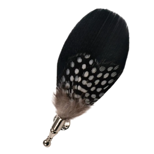 Black Polka Dot Feather Lapel Pin