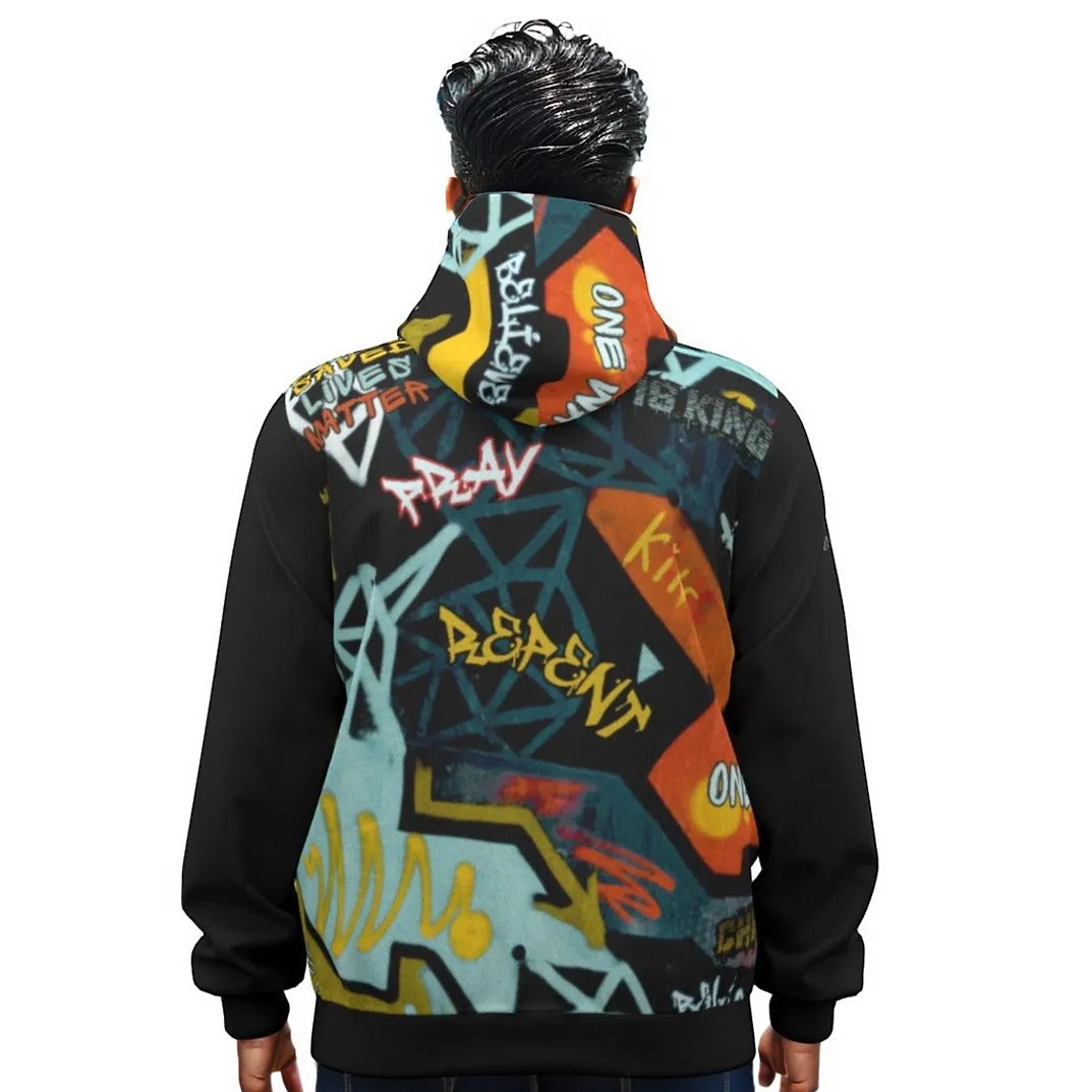 GRAFFITI GOD Cotton Pullover Zipper Hoodie