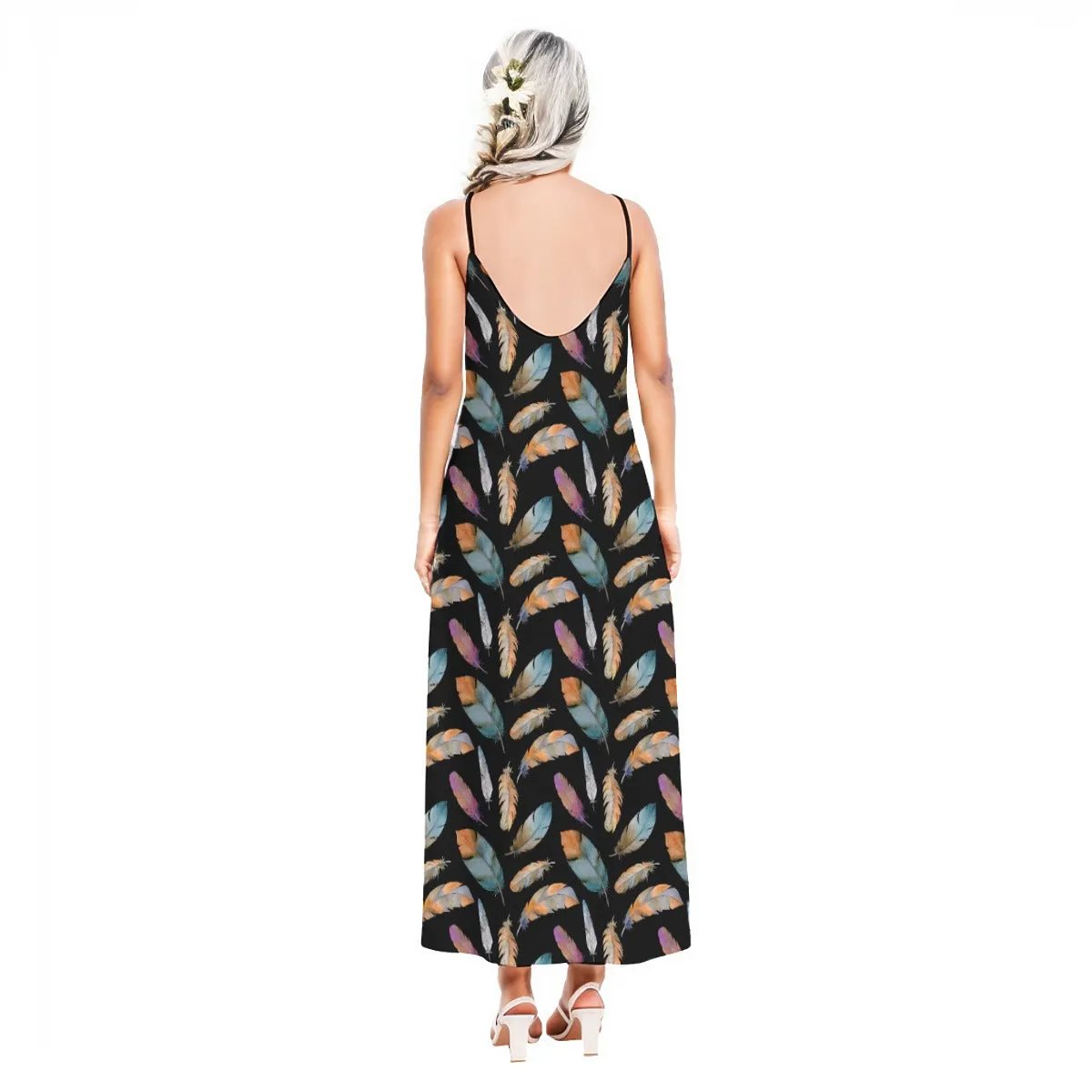 BELIEVE John 3:16 Feather Print Sling Dress