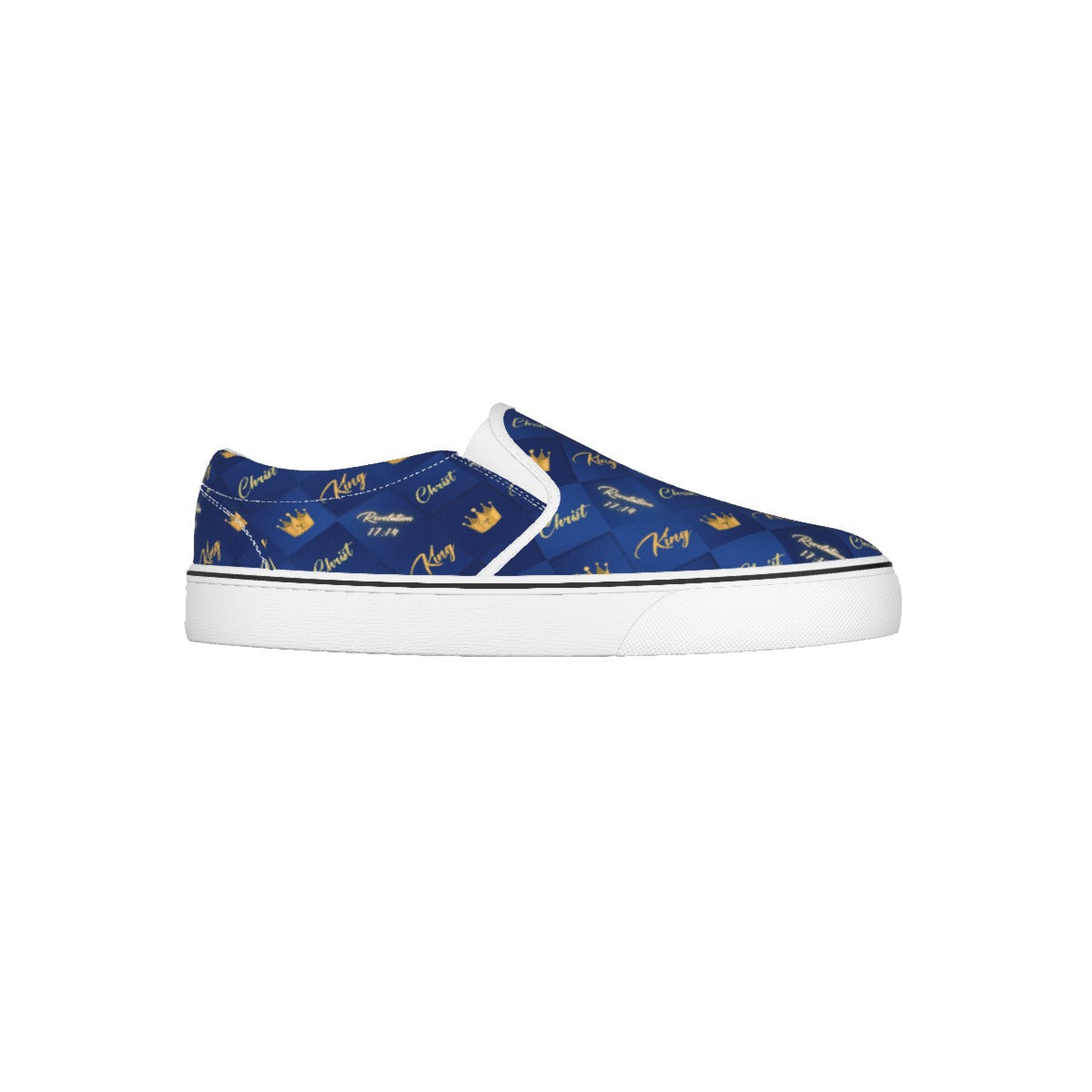 Women's KING CHRIST Blue / Gold Slip On Sneakers