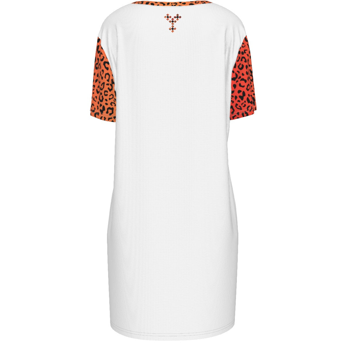 Proverbs 31 Woman White Neon Orange Leopard Dress