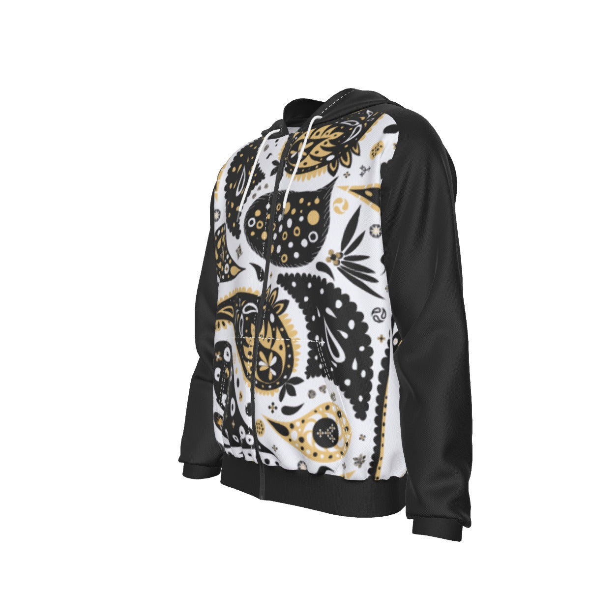 ALL PRAISES TO THE THE MOST HIGH Paisley Sleeve Zip Up Hoodie