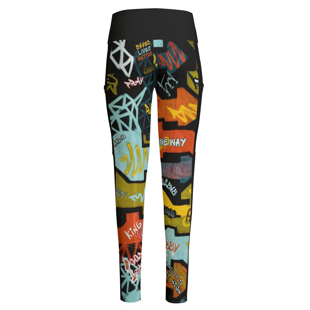 GRAFFITI GOD High Waist Leggings with Side Pocket