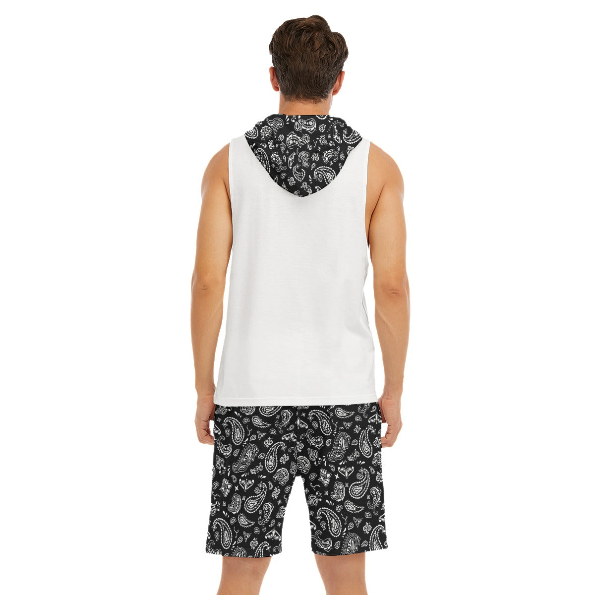 PERSEVERVANCE Paisley Print Hoodie Vest and Short Set